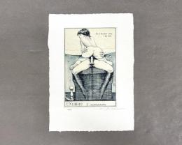 アルフォンス・イノウエ　銅版画　蔵書票　08　44/60