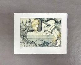 アルフォンス・イノウエ　彩色　銅版画　蔵書票　　14  27/60