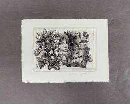 林由紀子　銅版画　蔵書票　04　45/60