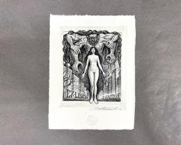 蒲地 清爾　銅版画　蔵書票　22