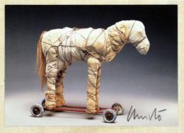 クリスト　Christo 　アート・カード　「包まれた木馬」　直筆サイン