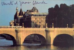 クリスト　アンド　ジャンヌ＝クロード　
アート・カード　包まれたポン・ヌフ　（2）　直筆サイン
Christo and Jeanne-Claude