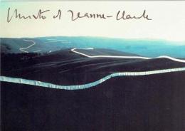 クリスト　アンド　ジャンヌ＝クロード　
アート・カード　ランニング・フェンス　（１）　直筆サイン
Christo and Jeanne-Claude