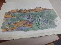 特装版 手彩色素描二葉入 平山郁夫画集 西から東へ