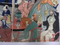 横浜浮世絵　芳幾画　五か国於岩亀楼酒盛りの図　全三枚