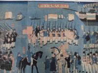 横浜浮世絵　芳員画　五国異人横浜上陸図