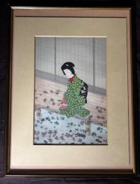 小村雪岱　木版画　灯影（櫻蔭）