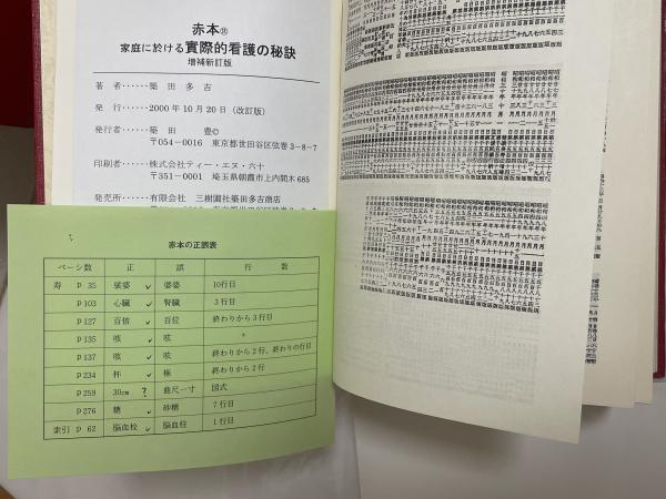 家庭に於ける實際的看護の秘訣 増補新訂版 付録付(築田多吉 著) / 古本