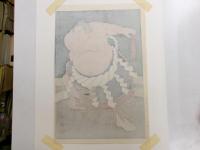 木版画　横砂栃錦　一枚　４６×２７センチ