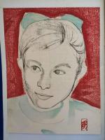 現代作家デッサン　橋本明治　オリジナル木版入