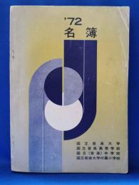 国立音楽大学名簿　1972年度