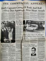 （英字新聞）THE COMMERCIAL APPEAL　1977年8月17日号／（英字新聞）Memphis Press-Scimitar 1977年8月17日号　エルヴィス・プレスリー訃報の新聞　2組セット