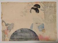 水野年方 「紅辧白葩」 木版