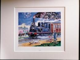 小松崎茂　原画複製　「STEAM LOCOMOTIVE No.1(VULCAN FOUNDRY 614)」　＜SHIGERU KOMATSUZAKI COLLECTION＞