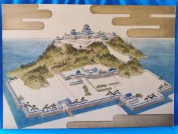 肉筆彩色城郭絵図　米子城
