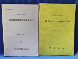 研究管理資料64・66　昭和56年度　研究レビュー委員会記録・昭和57年度　農業関係試験研究成果資料