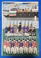 一川芳員画（錦絵）　「五國異人横濱上陸図」　3枚続き