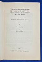トルコ語　『AN INTRODUCTION TO CLASSICAL (LITERARY) MONGOLIAN』 モンゴル語古典（文学）入門