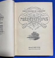 フランス語　『LES　CHEFS D'OEUVRE DE LAMARTINE　NOUVELLES MEDITATIONS PO〓TIQUES』　ラマルティーヌの傑作、新しい詩的瞑想