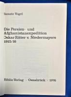 ドイツ語　『Die Persien- und Afghanistanexpedition Oskar Ritter v. Niedermayers 1915/16』　ペルシャとアフガニスタン遠征 オスカー・リッター対ニーダーマイヤーズ1915/16