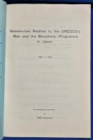 英文書　『Researches Related to the UNESCO's Man and the Biosphere Programme in Japan 1981-1982』 日本におけるユネスコ「人間と生物圏」計画に関連する研究 1981-1982