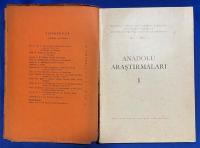 ドイツ語　『ANADOLU ARA〓TIRMALARI 1』　アナトリア研究　1