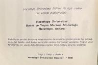 トルコ語　『Hacettepe 〓niversitesi B〓lteni』 ハセッテペ大学紀要
