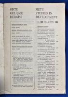 トルコ語/英文書　『ODT〓 GEL〓SME DERG〓S〓/METU STUDIES IN DEVELOPMENT C〓LT:8 SAYI:3&4 YIL: 1981』　METU開発ジャーナル/METU 開発研究 volume:8 issue:3&4 year: 1981
