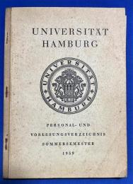 ドイツ語　『UNIVERSITAT HAMBURG　PERSONAL- UND VORLESUNGSVERZEICHNIS SOMMERSEMESTER 1959』　ハンブルク大学　人事および講義ディレクトリ 1959 年夏学期