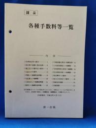 各種手数料等一覧