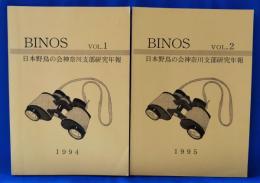 BINOS　VOL.1　VOL.2　日本野鳥の会神奈川支部研究年報　2冊