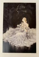 ルイ・イカール　彩色画複製ミニ版・印刷　「　ゆり　」　木製額入り　