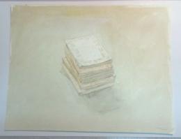 【水彩画】「本の肖像」　林哲夫画・サイン入