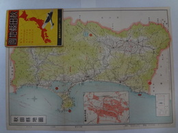 秋田県地図　色刷　４０×５５