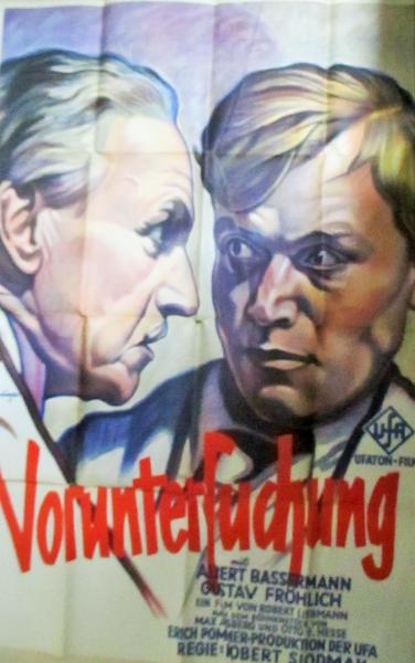 ロバート・シオドマク監督 予審 1932年ドイツ映画 戦前 洋画ポスター 大判/外国映画 / 古本、中古本、古書籍の通販は「日本の古本屋」