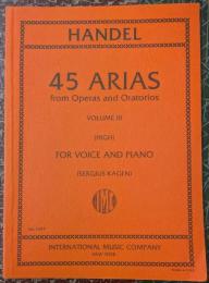 Handel 45 Arias Voice high and Piano Volume 3
