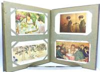 レトロ　ポストカードアルバム・美術展覧会出品作品絵葉書100枚（帝国美術院展覧会・他）