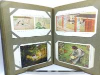 レトロ　ポストカードアルバム・美術展覧会出品作品絵葉書100枚（帝国美術院展覧会・他）