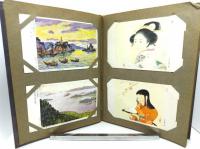 レトロ　ポストカードアルバム・美術展覧会出品作品絵葉書100枚（帝国美術院展覧会・他）