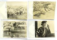 レトロ・絵葉書 四元荘展出品作品 14枚