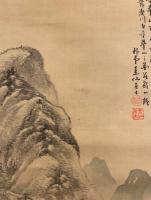 掛軸「山水図」朴堂李春山（推測）筆 1930年