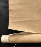 掛軸 山水図 無款｜紙本 日本家屋 田舎風景｜幅広 短尺｜表具破損 要補修｜昭和レトロ 練習用素材