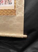 掛軸 西国三十三所霊場 集印 観音菩薩図｜金襴仏表具 金軸 尺八幅広｜二重箱付｜納経軸 巡礼 仏教美術 美品