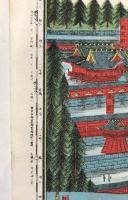 明治33年 石版画地図「日光山真図」全勝堂 市村伊三郎 東照宮 眠り猫 大名行列