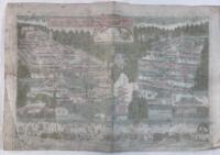 明治33年 石版画地図「日光山真図」全勝堂 市村伊三郎 東照宮 眠り猫 大名行列