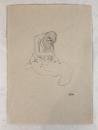 Gustav Klimt "Seated Nude with Long Hair" Vintage Art Print - Facsimile Signed - Vienna Secession Drawing Reproduction