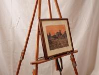 「薬師寺夕景・赤トンボ」奈良風景 日本画調