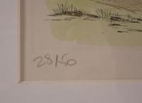 【記念品】スイス風景画「Church in Swiss」限定版画(28/50) 額装 1990年 大西株式会社創立50周年記念 欧州風景 インテリア