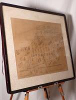 【時代資料】皇室儀式図『紫宸殿即位之図』 明治～大正期頃 額装 即位の礼 高御座 萬歳旗 有職故実