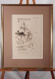 【真作】ロートレック「子守歌 (Berceuse)」リトグラフ 限定450部 99番 ムルロー工房刷 1895年原版使用 14のシャンソン 額装品